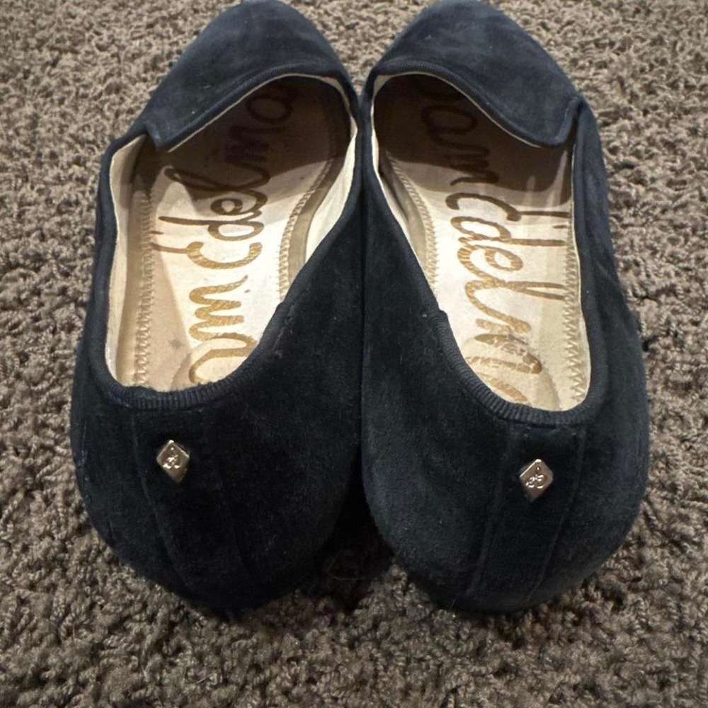 Black suede loafers with gold stitching - Picture 2 of 3